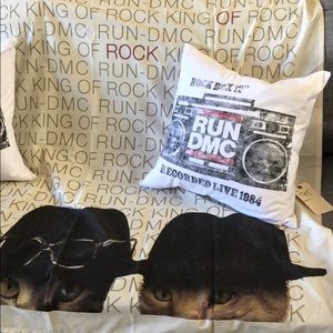 POTTERY BARN RUN DMC WALL HANGING AND PILLOWS